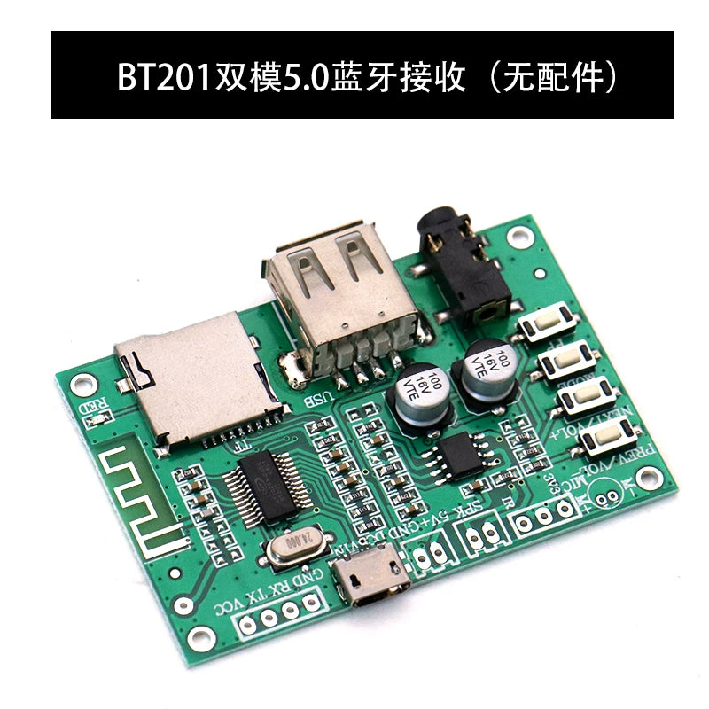 BT201 ikili rejim 5.0 Bluetooth qəbuledici modul itkisiz səs gücləndirici lövhəsi avtomobil dinamiki DIY qulaqlıq TF kartı U disk