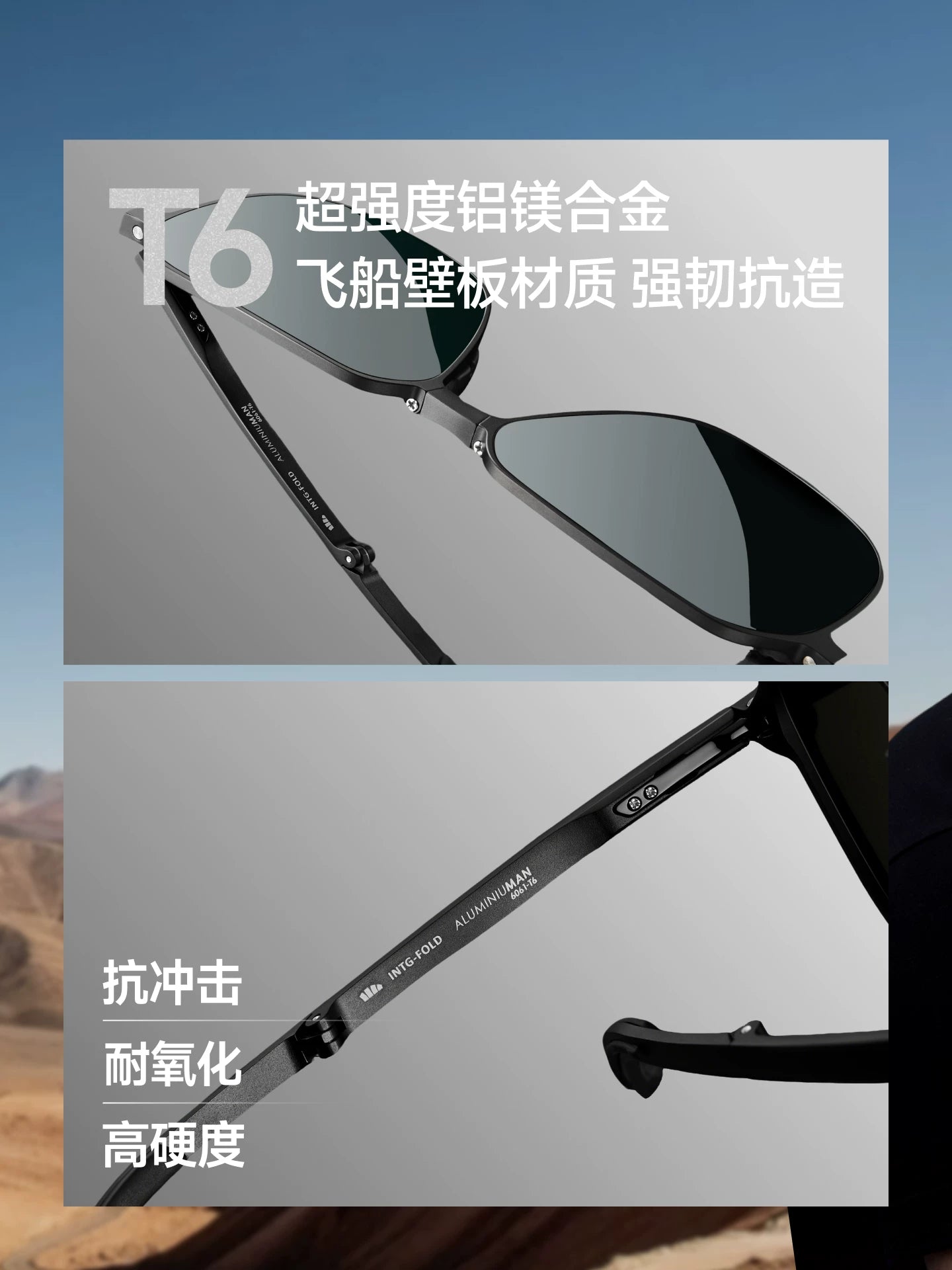 Jiaoxia aviator qatlanan günəş eynəyi kişi yaraşıqlı açıq dağa dırmaşma UV polarizasiyalı sürücülük günəş eynəyi