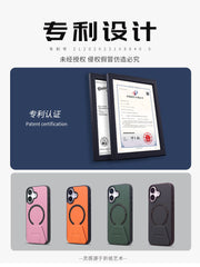 Apple 16 Pro Max telefon korpusu, dayaqlı iPhone 17 üçün tam örtüklü qoruyucu korpus, 13 dəri, 12 düşməyə davamlı, 14 kişi və qadın maqnit simsiz şarj cihazı, AIR dəri narıncı ilə uyğun yeni dəstək nöqtəsi.