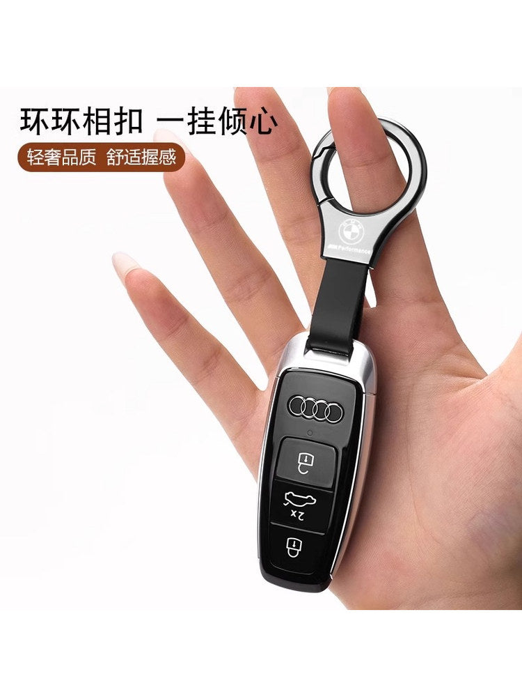 Genuine leather car key chain, unisex, simple and stylish, designed for car keys, waist hanging style, anti-lost.
