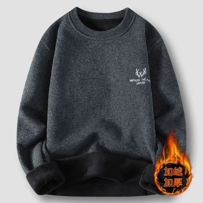 Kişilər üçün bir hissəli yun sviter, yeni payız və qış modası, isti şenil yun astarlı alt paltarı, kişilər üçün dairəvi yaxalı trikotaj geyim.