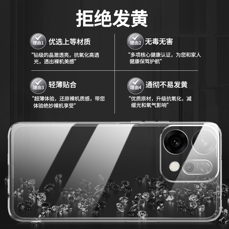 oppoReno14 mobil telefon üçün uyğundur Reno15Pro şəffaf ultra nazik Reno15 seriyalı yeni qoruyucu örtük qabığı OPPO silikon Rone hər şey daxil olmaqla, düşməyə qarşı PLA110 seriyası kişilər və qadınlar üçün 0pp0