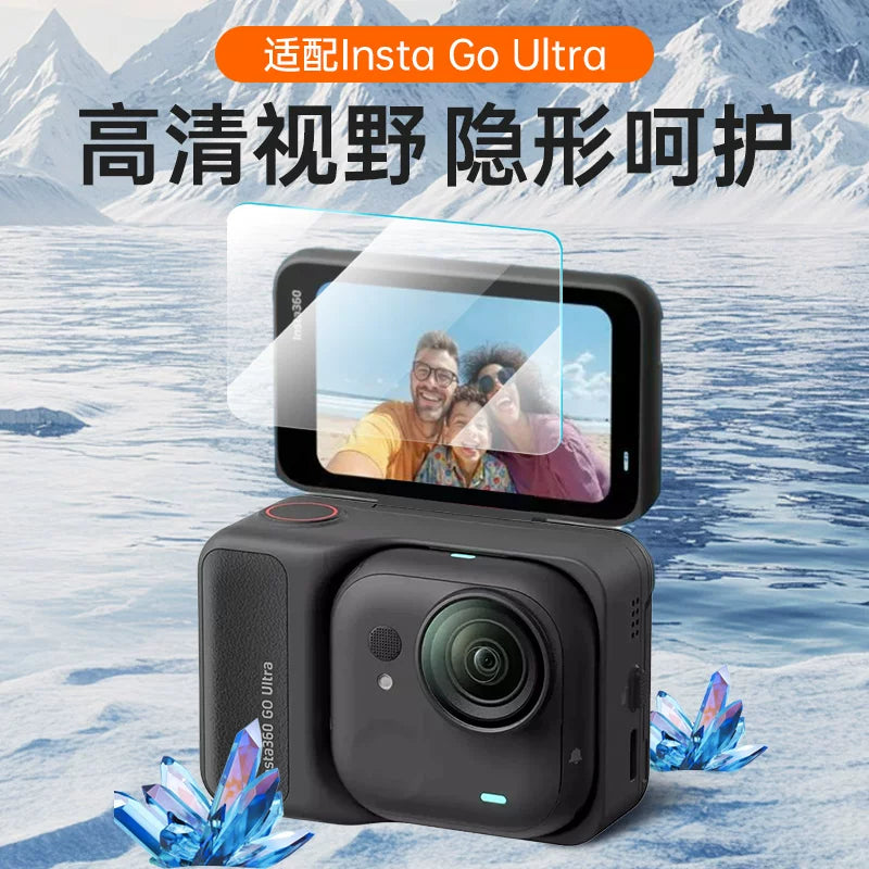 Kölgə daşı Insta360 GO Ultra temperli film baş barmaq kamerası ekran qoruyucusu düşməyə qarşı aksesuarlar üçün uyğundur