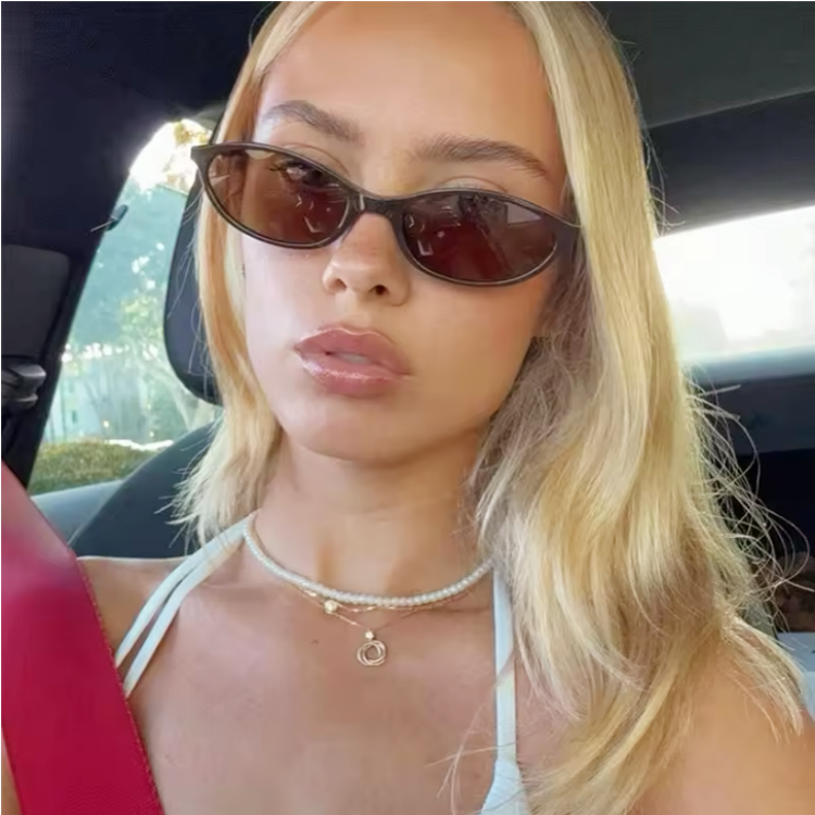 Dəbli yuvarlaq üzləri və arıqlayan hip-hop diskoteka küçə fotoqrafiyası ilə kişilər və qadınlar üçün Avropa və Amerika retro ultra dar oval kiçik çərçivəli günəş eynəkləri
