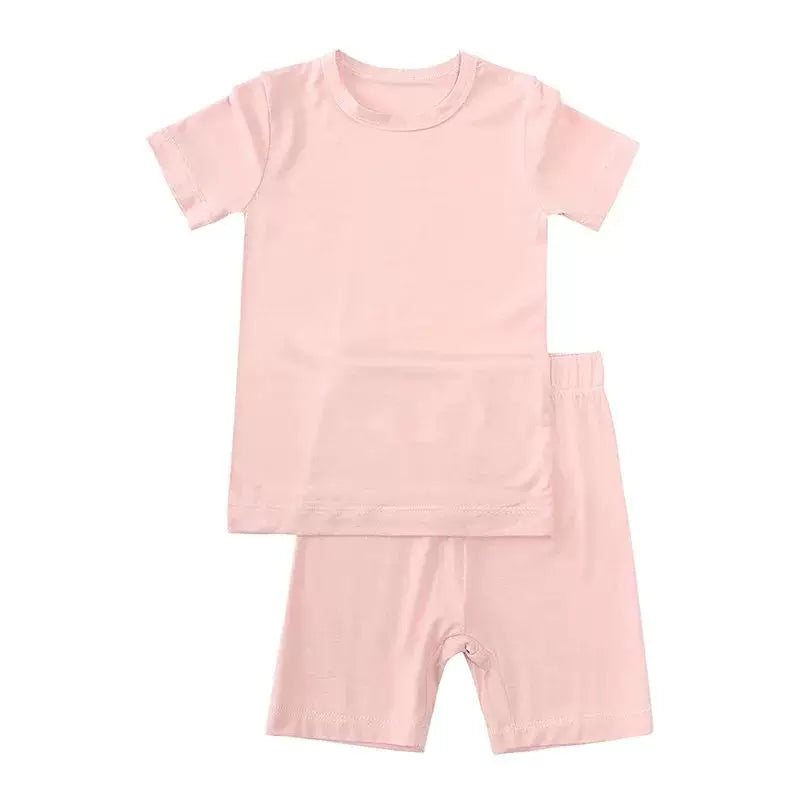 Bambuk Lifli Uşaq Pijamaları Bərk Hündürlükdə Elasti