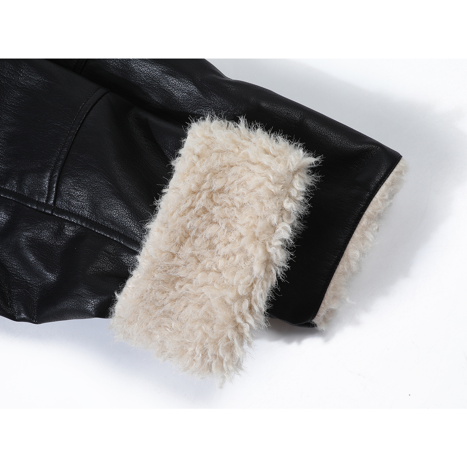 Cholisa Lambswool Dəri Gödəkçə Qadınlar üçün Yun Astarlı Qalınlaşdırılmış 2026 Qış Yeni Motosiklet Gödəkçəsi