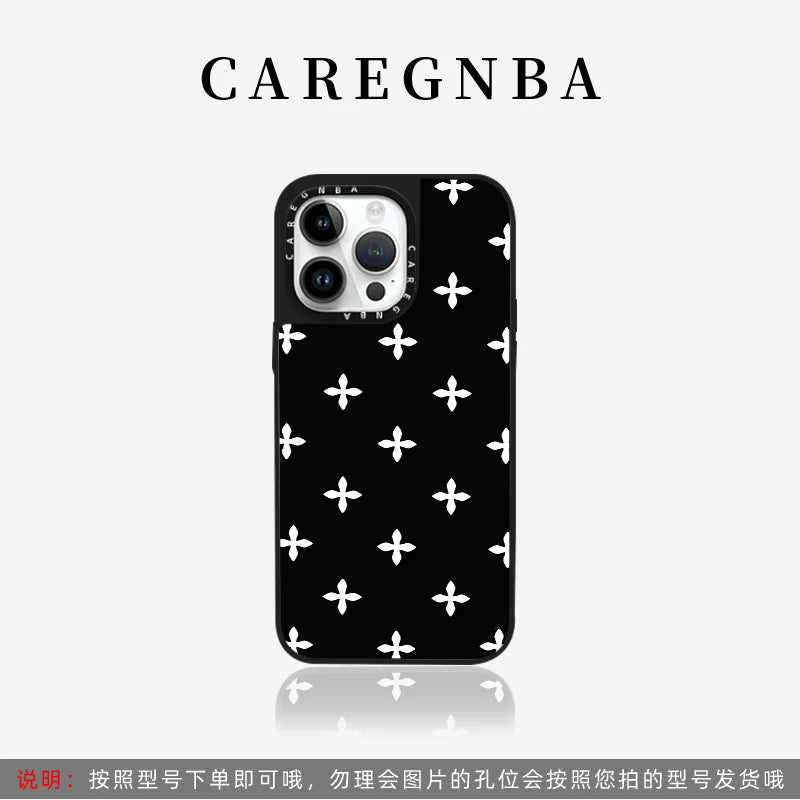 CAREGNBA Zhu Zhixin ilə birgə brenddir, eyni çarpaz çiçək, Apple 17ProMax mobil telefon qutusu üçün uyğundur, iPhone16pro hər şey daxil düymələri 14plusr düşməyə qarşı 15por İnternet məşhuru 12 ulduz 13/11