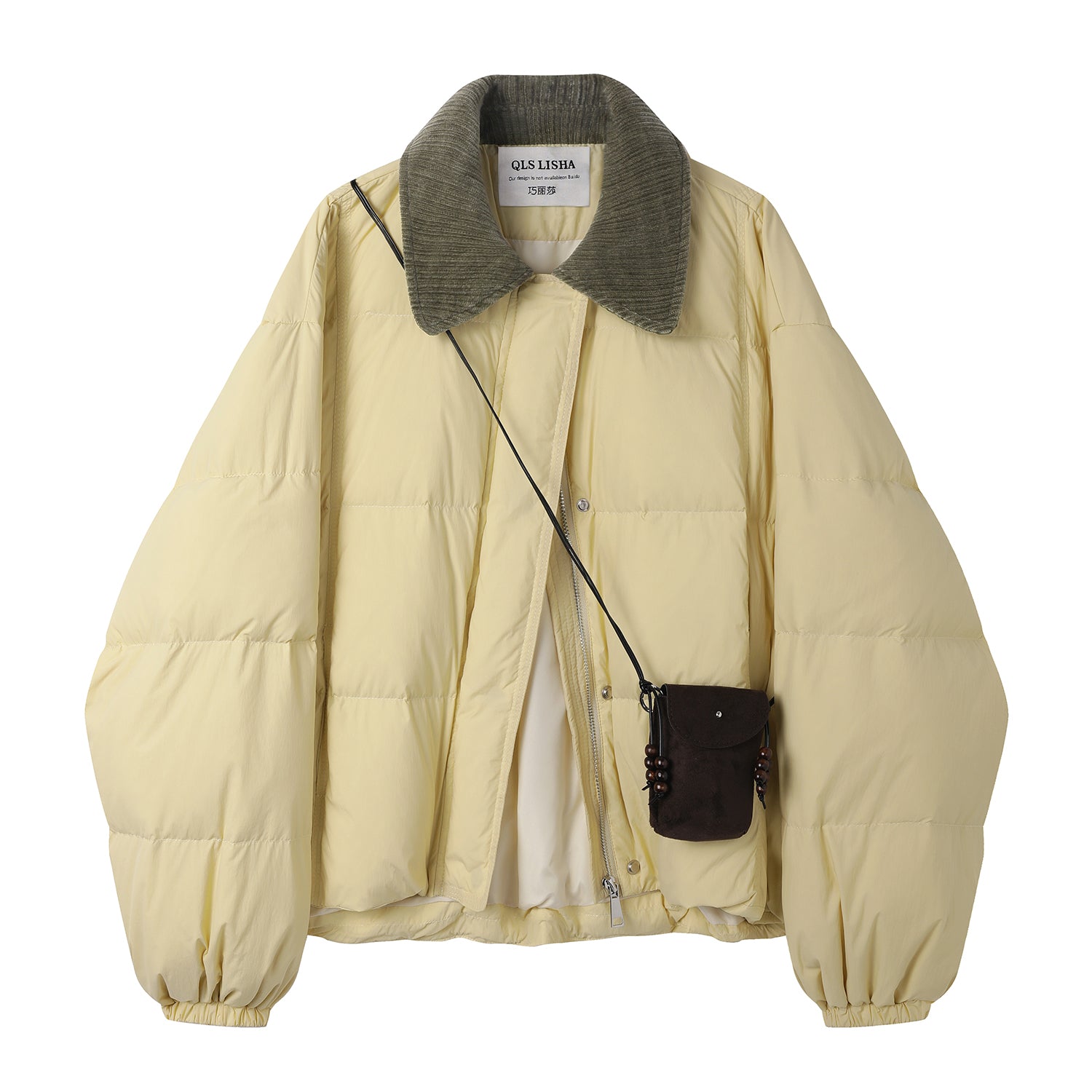 Cholisa-nın şirin və zərif məxmər rəngli yaxalıqlı aşağı gödəkçəsi qadınlar üçün çox yönlü qış dizaynıdır.