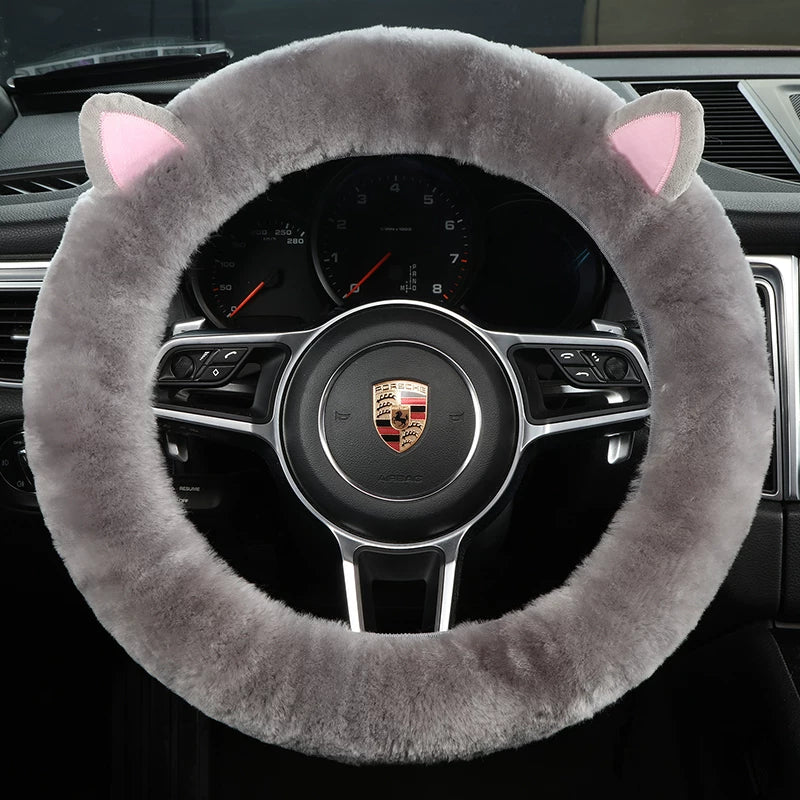 Avtomobil yun sükan örtüyü, qış Avstraliya yun cizgi filmi üslubunda, şirin və isti, universal.