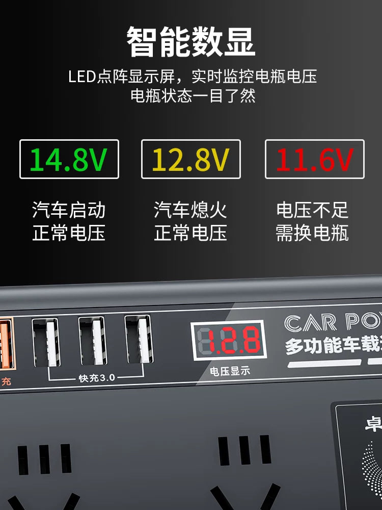 Avtomobil inverteri, 12V/24V-dən 220V-ə çevirici, yüksək güclü yük maşını siqaret alışqanı şarj cihazı yuvası.