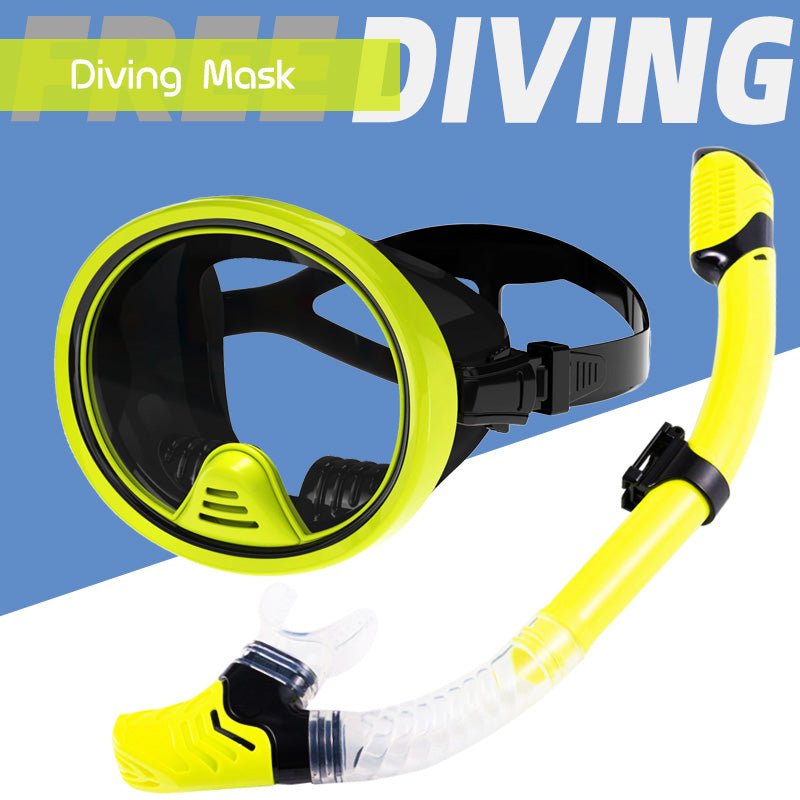 Böyüklər üçün geniş görünüş sahəsi snorkeling gözlükləri tam quru şnorkel üzgüçülük suya davamlı maska balıqçılar gözlükləri drenaj klapan çıxış klapan