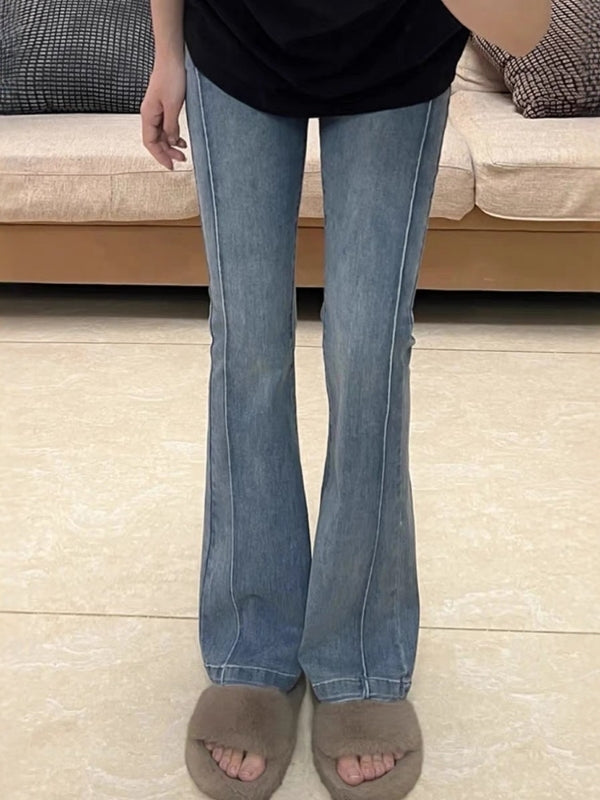 Qadınlar üçün böyük ölçülü Amerika retro şalvar, yay stili, yüksək belli, arıqladıcı, armud formalı, nal formalı şalvar.