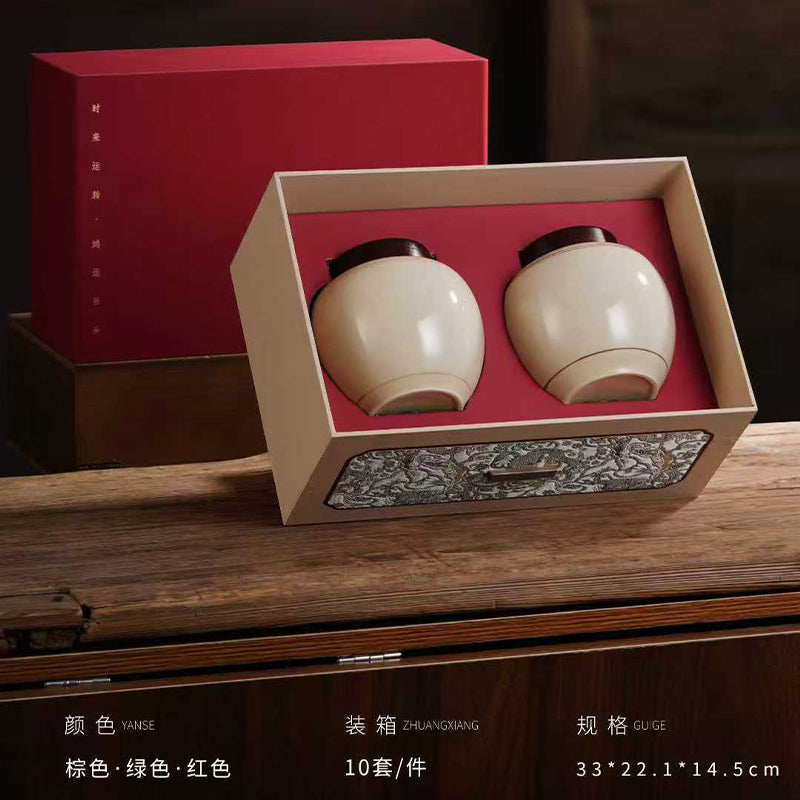 Yüksək səviyyəli Huangshan Maofeng çay qablaşdırma boş hədiyyə qutusu yarım pişik general Biluochun Longjing ağ çay keramika qabı Shilai