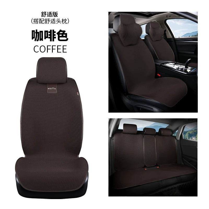 Yüksək keyfiyyətli avtomobil oturacağı yastıqları, bütün mövsümlər üçün universal kətan nəfəs alan oturacaq üzlüyü, yarıqapalı oturacaq üzlüyü, bağlama tələb olunmur.