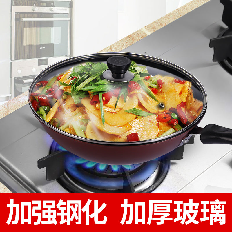 Qazan qapağı temperli şüşə qapaq yapışmayan buxar qazanı məişət şəffaf qapaq wok 30 32 universal yuvarlaq tutacaq pulsuz çatdırılma