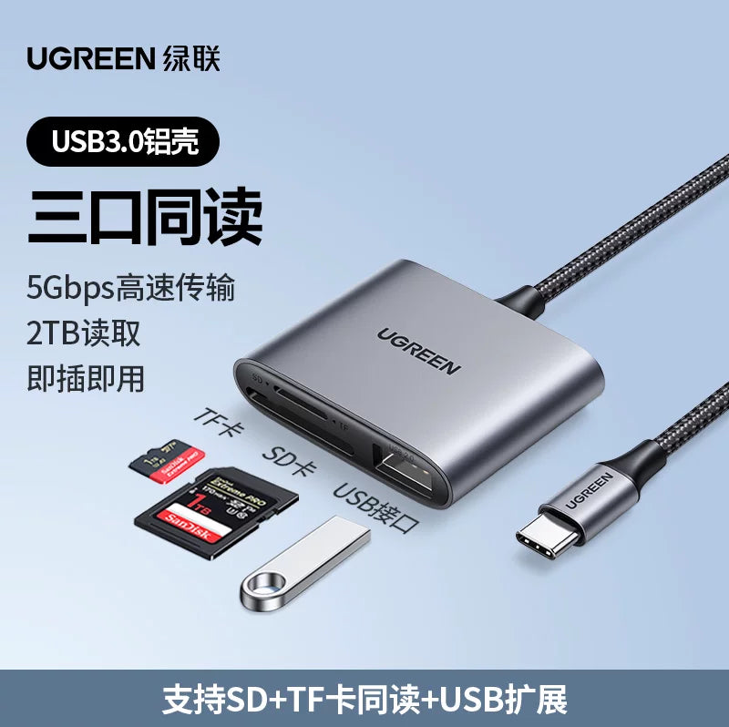 Greenlink yaddaş kartı oxuyucusu SD kart genişləndirici dok typec yüksək sürətli kamera bağlantısı USB çoxfunksiyalı mobil telefon TF yaddaşı OTG DJI Apple iPad noutbuk üçün uyğun CCD çevirici