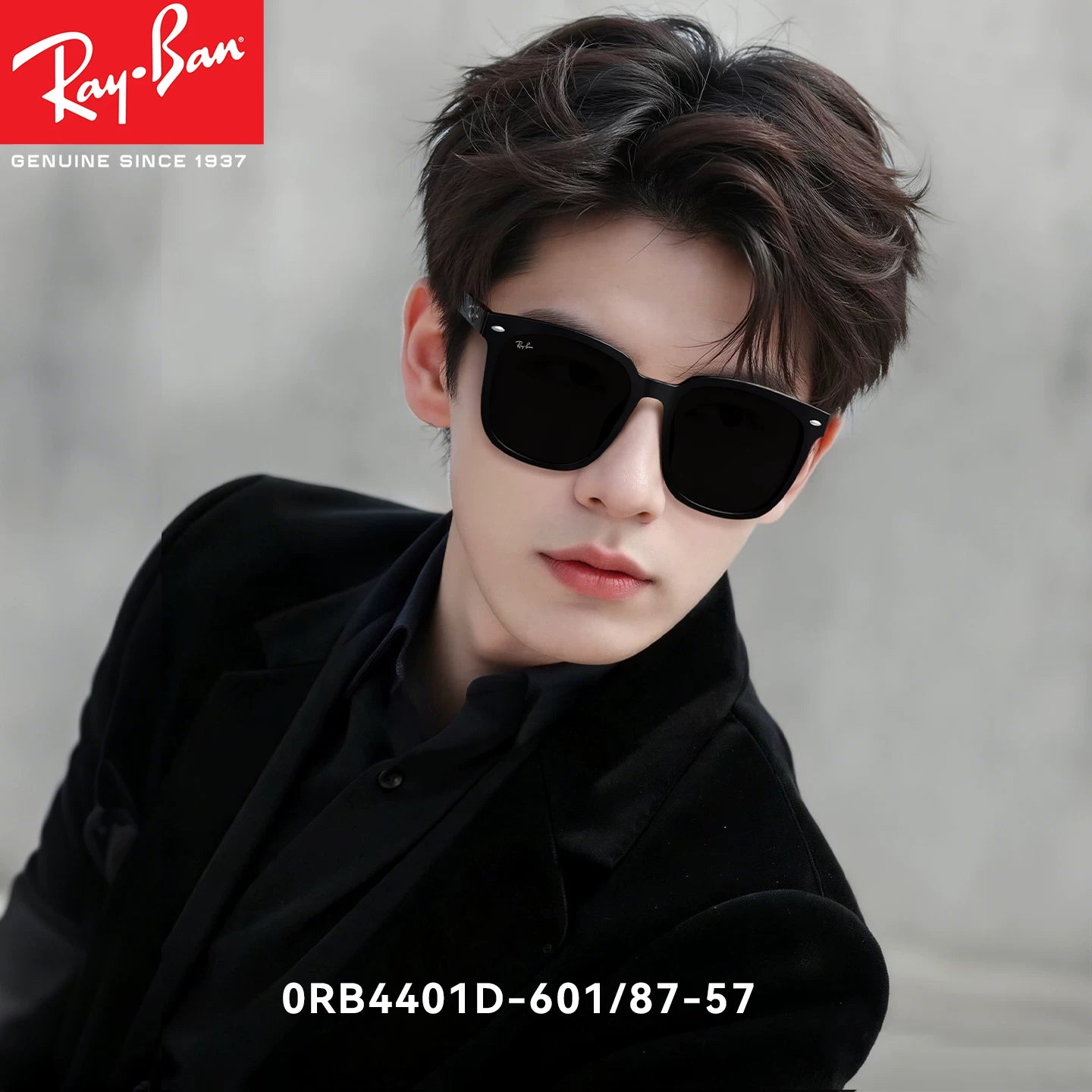 RayBan Ray-Ban kişilər və qadınlar üçün günəş eynəkləri hədiyyə kvadrat çərçivəli miyopiya polarizasiyalı günəş eynəyi anti-UV ORB4391D