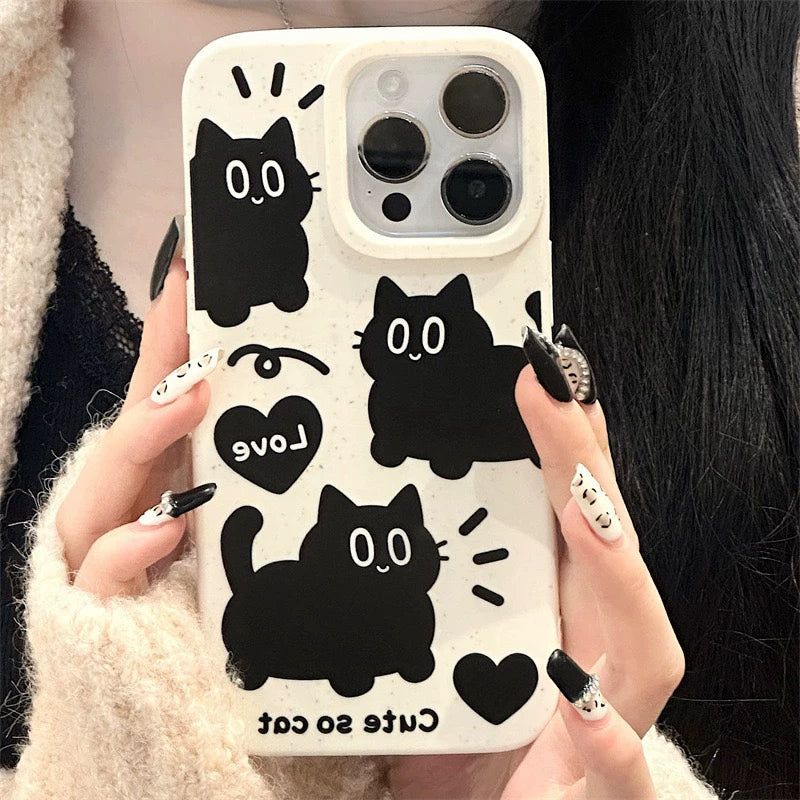 Apple Three Kittens 16 Pro Max Wheat 14 Cartoon Phone 13 Pro Cute 12 Pro New Phone Case 15 Pro Chain