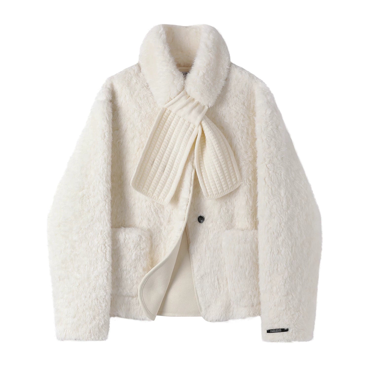 Cholisa-nın qadınlar üçün unikal və gözəl qış erkən paltosu, qalın, isti, Koreya üslubunda quzu yunundan və xəzdən hazırlanmışdır.