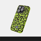 Apple 17 Air/16/15 Pro/13/17 Pro Max/17/XS/8 telefon korpusları və qoruyucu korpuslar üçün uyğun olan F1 floresan yaşıl naxışlı 2-in-1 film korpusunun ixrac versiyası