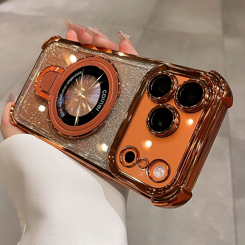 iphone17promax cib telefonu üçün uyğun parıltılı düşməyə qarşı mötərizə Apple 17pro lens filmi ilə yeni model 16pm hava yastığı tam paket 15 yaraşıqlı yüngül lüks yüksək səviyyəli 14 qadın 13 qoruyucu örtük