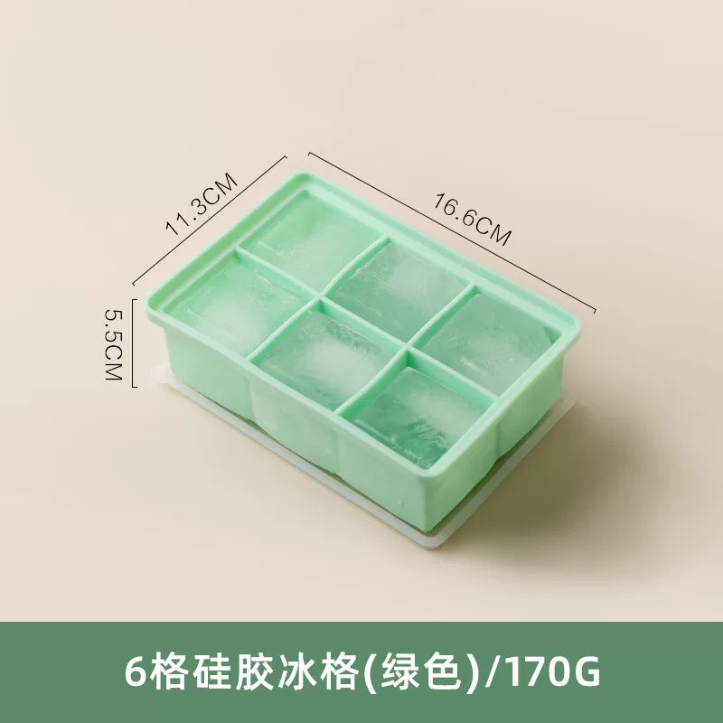 Kawashimaya böyük buz kub qəlibi böyük qida dərəcəli yumşaq silikon buz qabı ev kvadrat buz buz qutusu dondurulmuş buz artefaktı