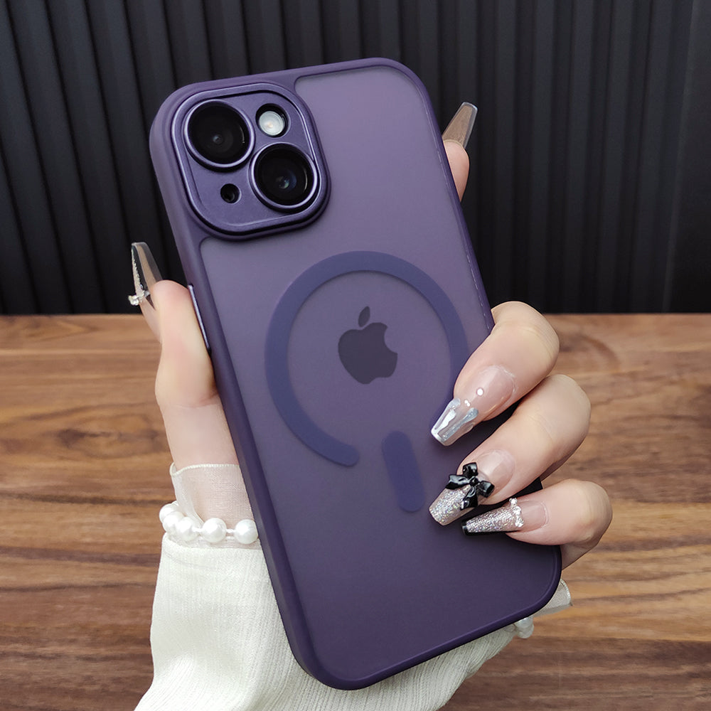 Apple 17ProMax mobil telefon qutusu üçün uyğundur iPhone16 lens filmi 14Plus dəri hiss edən tutqun 13 Maqnit doldurma 12 Yeni stil 15 Hər şey daxil qoruyucu örtük 11 Qaranlıq Gecə Bənövşəyi B68