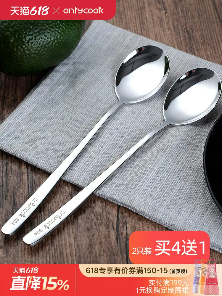 onlycook məişət 304 paslanmayan polad qaşıq qida dərəcəli qaşıq süfrə yaradıcı qaşıq uşaq düyü qaşığı