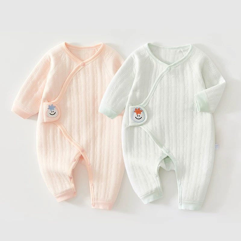2 hissəli yeni doğulmuş körpə geyimləri dəsti, payız və qış bodiləri, təmiz pambıqdan isti və qalınlaşdırılmış körpə pijamaları, qış kombinezonları