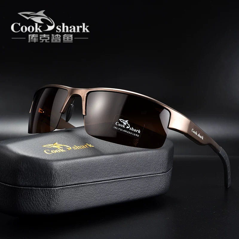 Cook Shark Polarized Rəng Dəyişən Gün Eynəkləri İdman Gün eynəyi Kişi Açıq Havada Sürücülük Anti-UV Külək keçirməz eynək