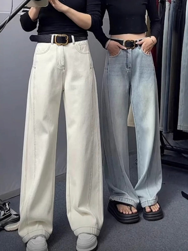 Qadın ağ düz ayaqlı cins şalvar, yeni yay stili, armud formalı bədən quruluşu, böyük ölçü, yüksək belli, geniş formalı, arıqladıcı enli ayaqlı şalvar.