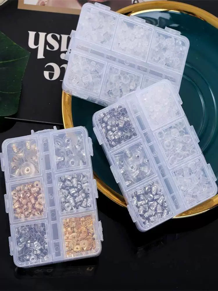 6-torlu qulaq tıxac dəsti, elastik və qulaq tıxacları, silikon tıxaclar, düşmə əleyhinə qulaq qapaqları, arxada sadə və zövqsüz sırğalar üçün uyğundur