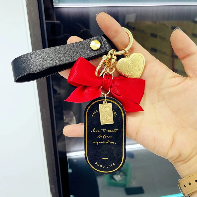 Little Red Book Ribbon Keychain Creative Popular Car Keychain INS High-Up Goddess Bag Pendant