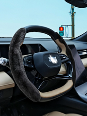 Winter car steering wheel cover, soft, high quality, non-slip, warm, mink fleece, short soft, semi-closed steering wheel cover