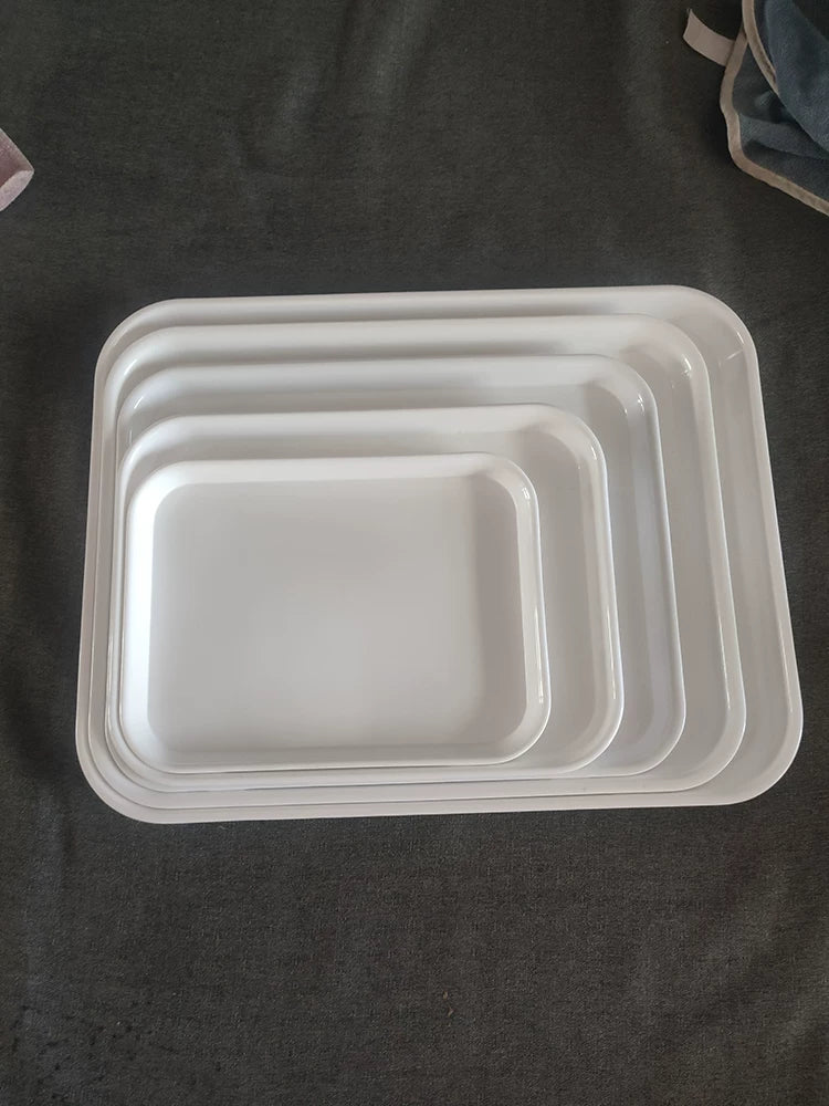 Düzbucaqlı melamin imitasiya çini nimçəsi qalınlaşdırılmış çay dəsti su stəkanı çay nimçəsi yemək boşqabı meyvə qabı plastik düşməyə qarşı saxlama qabı