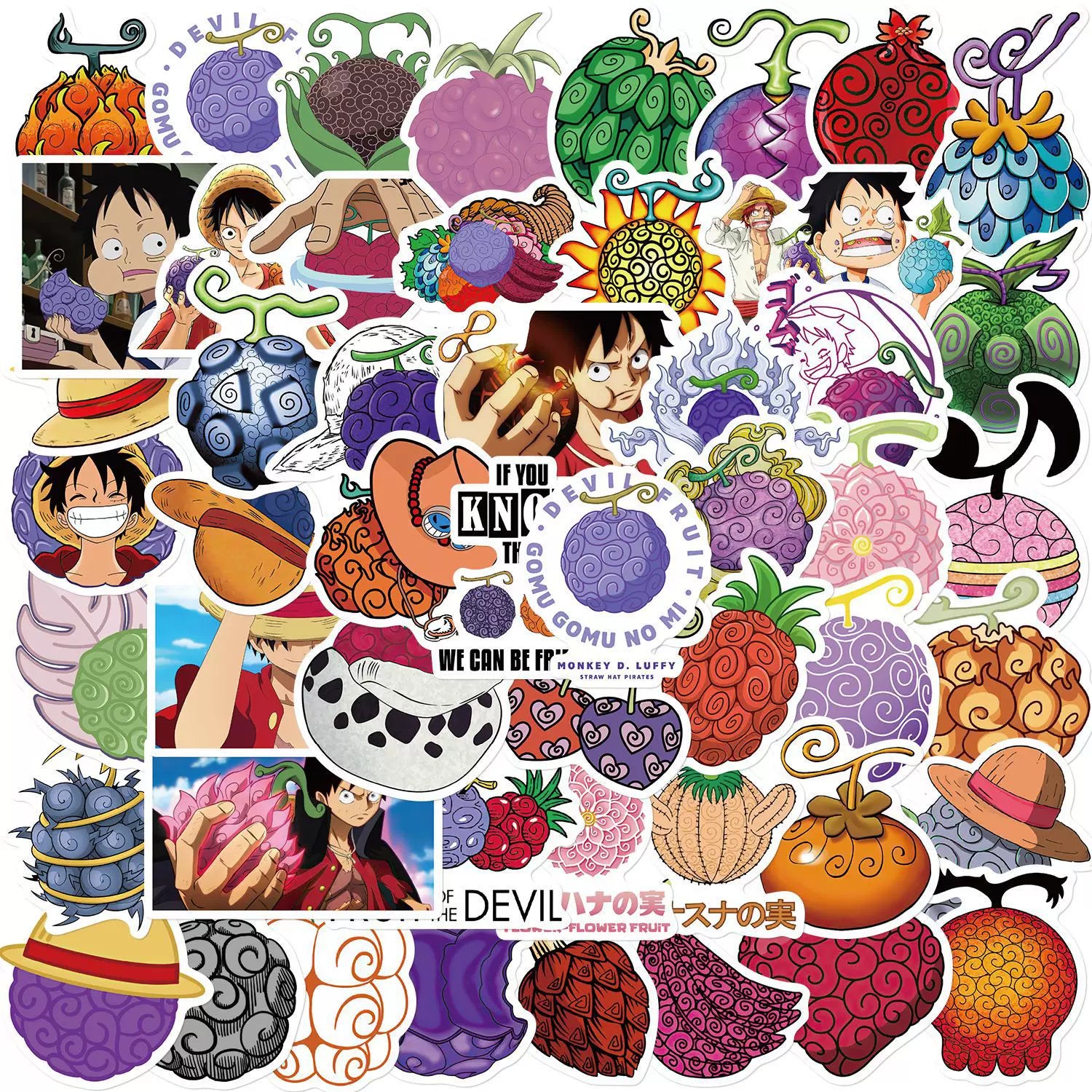 One Piece One Piece Luffy Zoro Ace Devil Fruit Sticker Noutbuk Mobil Telefon Skuter Sticker
