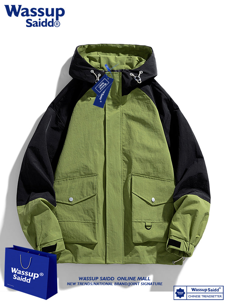 WASSUP SAIDD küləkdən qoruyucu, böyük ölçülü kişi gündəlik külək keçirməyən gödəkçə, dəbli brend.