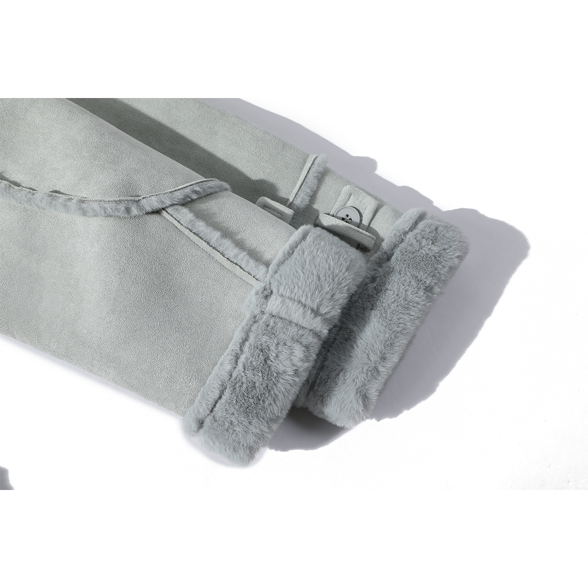 Cholisa Qısa Quzu Yunlu Xəz Astarlı Qalın Yeni Çin Üslublu Qadın Paltosu, Payız və Qış Yeni Üslubu, Super Şirin