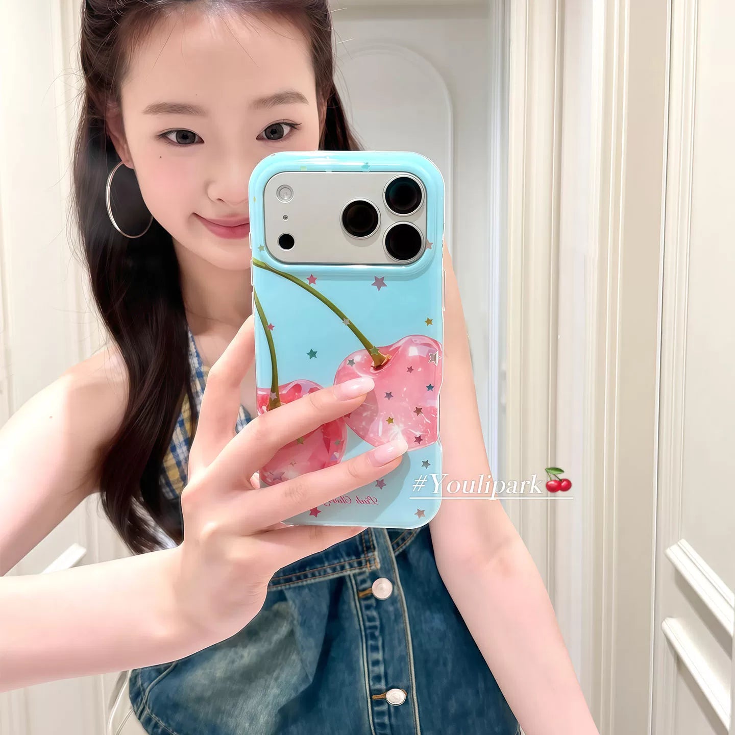 Yuri Park ins yay qız dopamin rəngli ulduz albalı 17 17pro Apple 17ProMax mobil telefon üçün uyğundur iPhone16 hər şey daxil 14 yeni 16Promax qoruyucu qutu 13