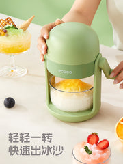 Ecoco manual qırxılmış buz maşını məişət kiçik dolu buz maşını fasiləsiz smoothie maşını əl ilə əyilmiş buz maşını tövlə tövləsi elektrik şəbəkəsindən çıxarılıb