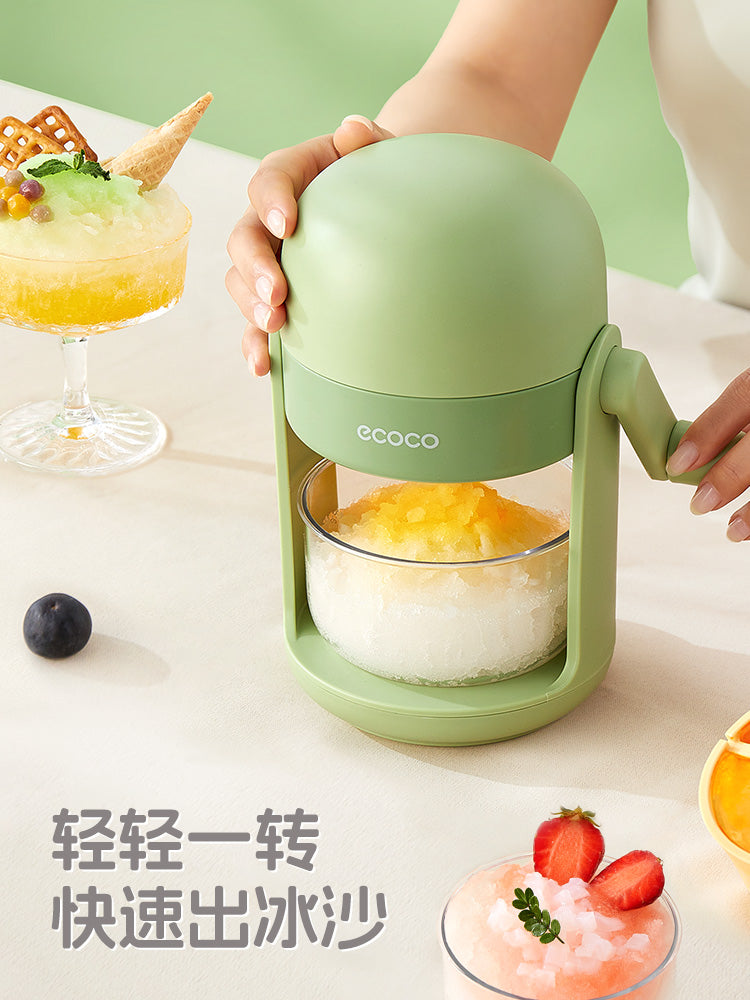 Ecoco manual qırxılmış buz maşını məişət kiçik dolu buz maşını fasiləsiz smoothie maşını əl ilə əyilmiş buz maşını tövlə tövləsi elektrik şəbəkəsindən çıxarılıb
