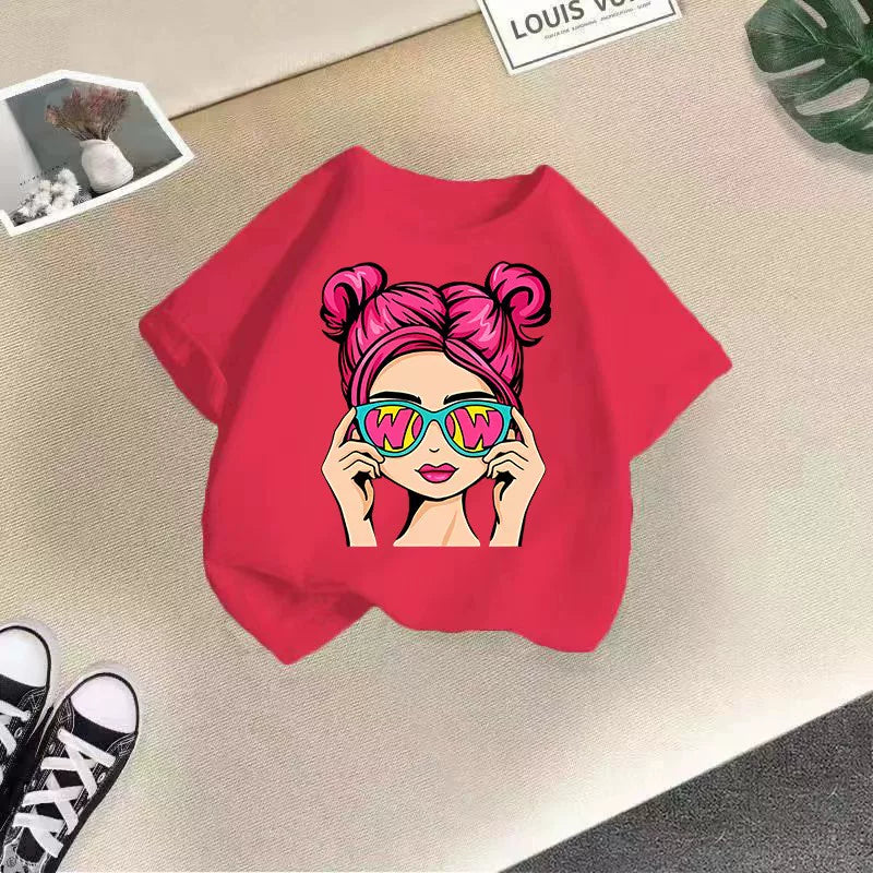 tshirt T Shirt dəbli körpə uşaq geyimləri qız qızlar üçün köynək