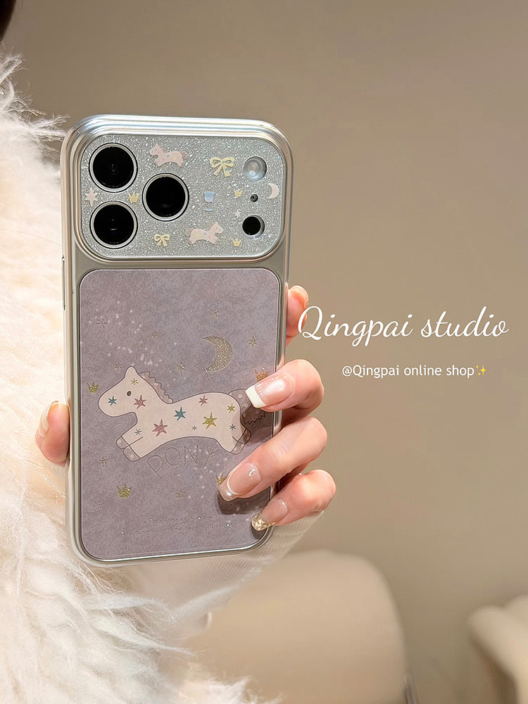 Yüngül ins Yapon və Koreya qraffiti parıltılı ulduz pony Apple 17promax cib telefonu qutusu iphone16pro yeni 15 qadın modeli 14 yaradıcı cizgi filmi şəxsiyyəti gümüş haşiyə hər şey daxil sərt qabıq