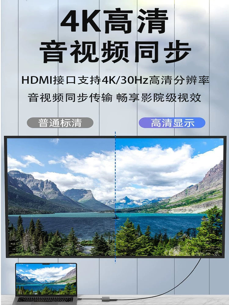typec to hdmi dok stansiyası usb macbook notebook ipad üçün uyğun Huawei kompüter mobil telefon dok stansiyası