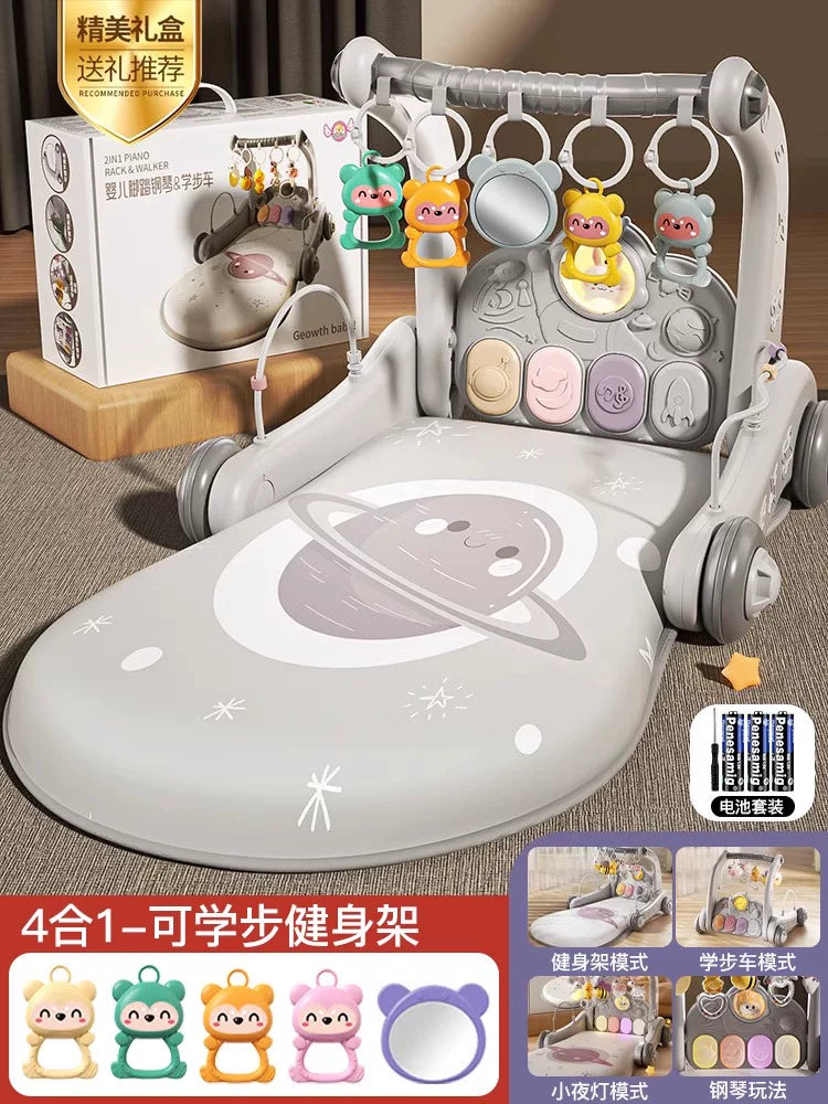 0-1 yaş arası yeni doğulmuş körpələr və uşaqlar üçün Alman körpə oyuncaq idman zalı gəzinti cihazı 2-si 1-də tənzimlənən erkən təhsil cihazı