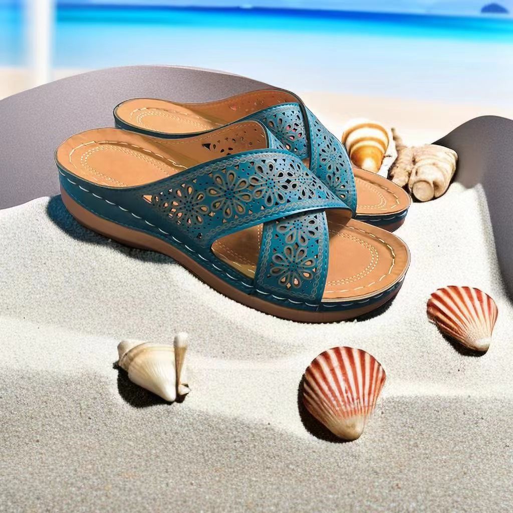 2025 Qadın Ayaqqabıları 43 Böyük Ölçü Sandalet Moda Vintage Sol