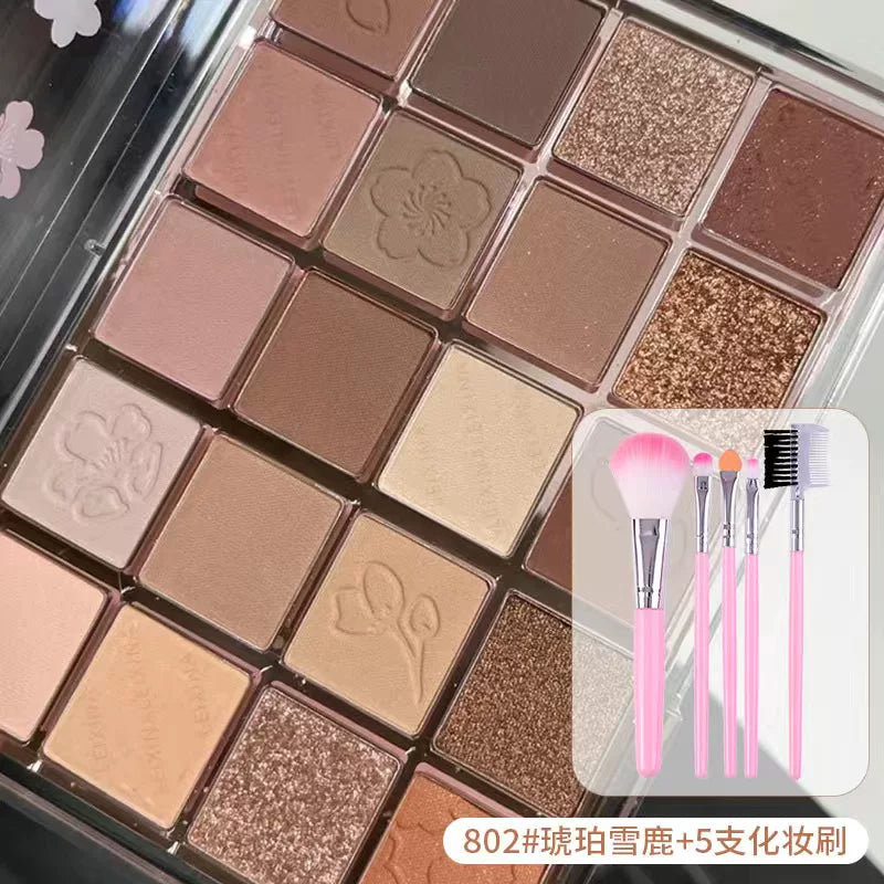 Late Cherry Blossom Dance 20 Rəngli Göz Kölgəsi Palitrası 2023 Yeni Buraxılış: Mat və Parıltılı Torpaq Palitrası, Süd Çayı Üslubunda, Hər Gün, Tələbə, Payız/Qış, Koreya Üslubunda