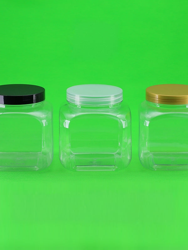 Kvadrat plastik şüşə 2 kq bal şüşəsi şəffaf qatılaşdırılmış pet qidası boş banka kvadrat möhürlənmiş banka 1000 ml
