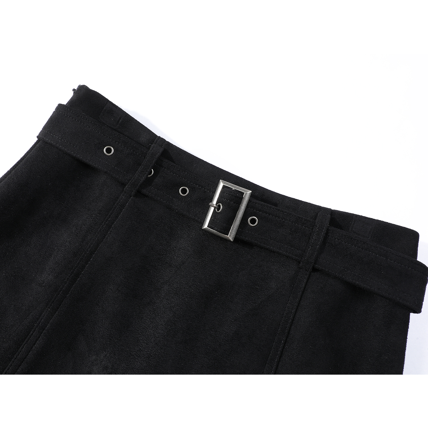 Cholisa Qara Midi Ətək 2025 Yeni Stil Zamşa A-xəttli Ətək Qadın Payız və Qış Zərif Çoxfunksiyalı Bədən Qısa Ətək