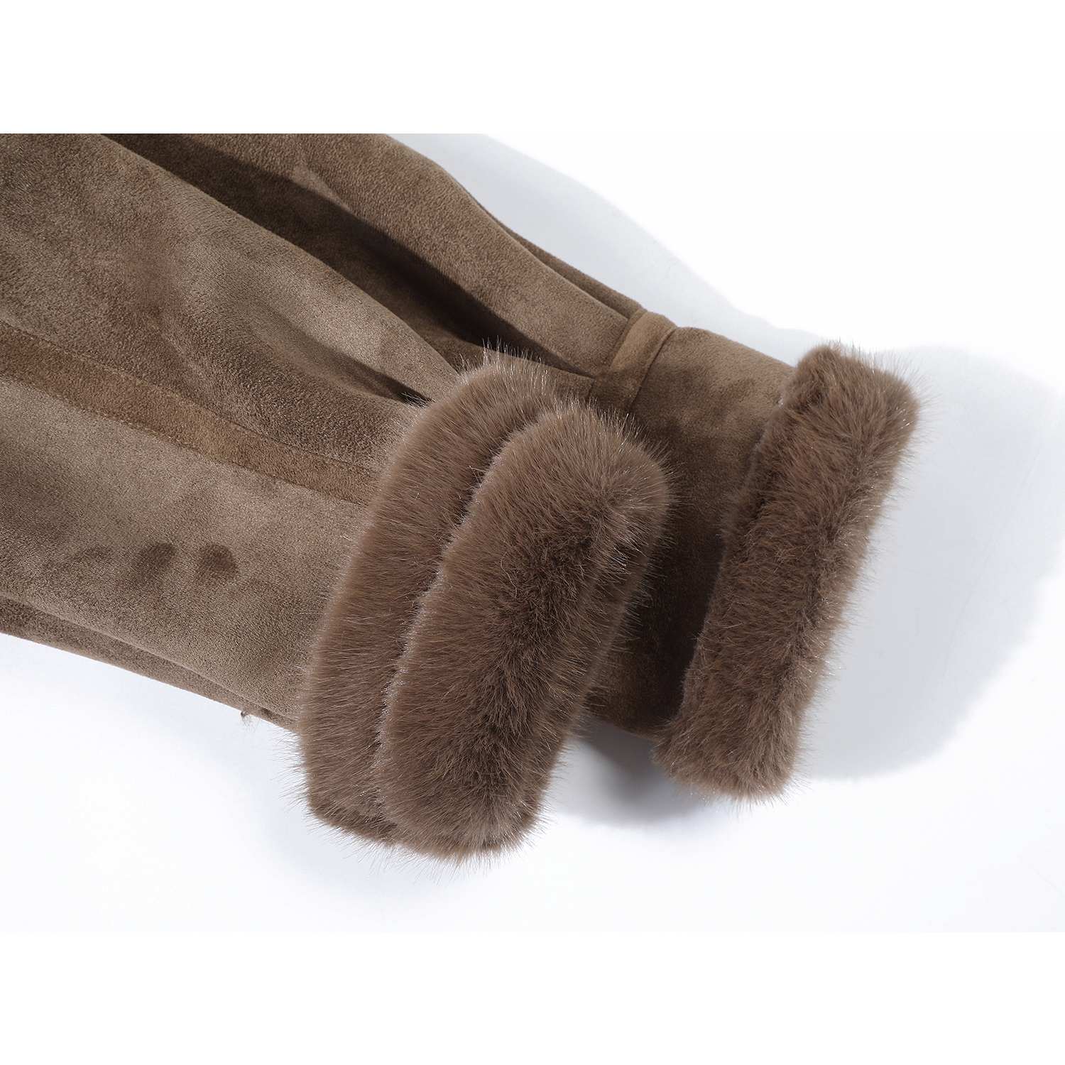 Cholisa 2025 Yeni Stil Dəbli Qadın Yun Astarlı Zamşa Gödəkçə